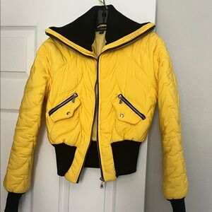 Baby Phat Yellow Puffer Jacket with Black Details